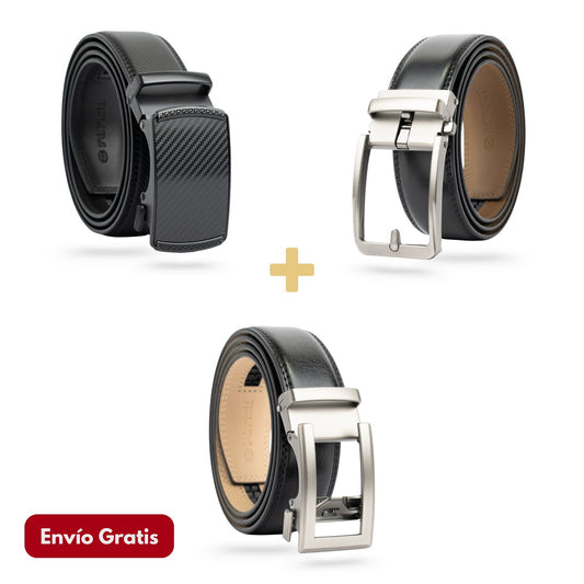 PACK FULL BLACK | 3 CINTURONES PERFECTFIT NEGROS