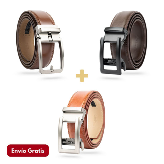 PACK FULL BROWN | 3 CINTURONES PERFECTFIT CAFE