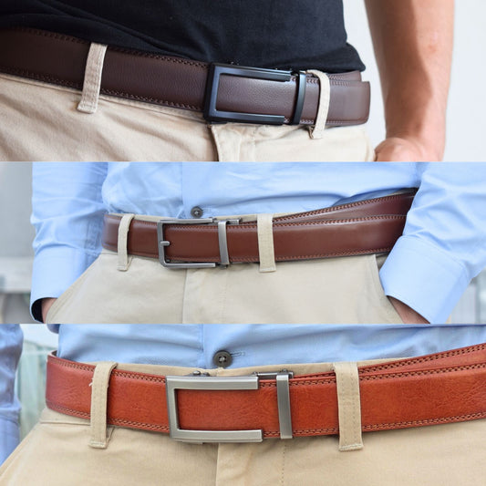 PACK FULL BROWN | 3 CINTURONES PERFECTFIT CAFE